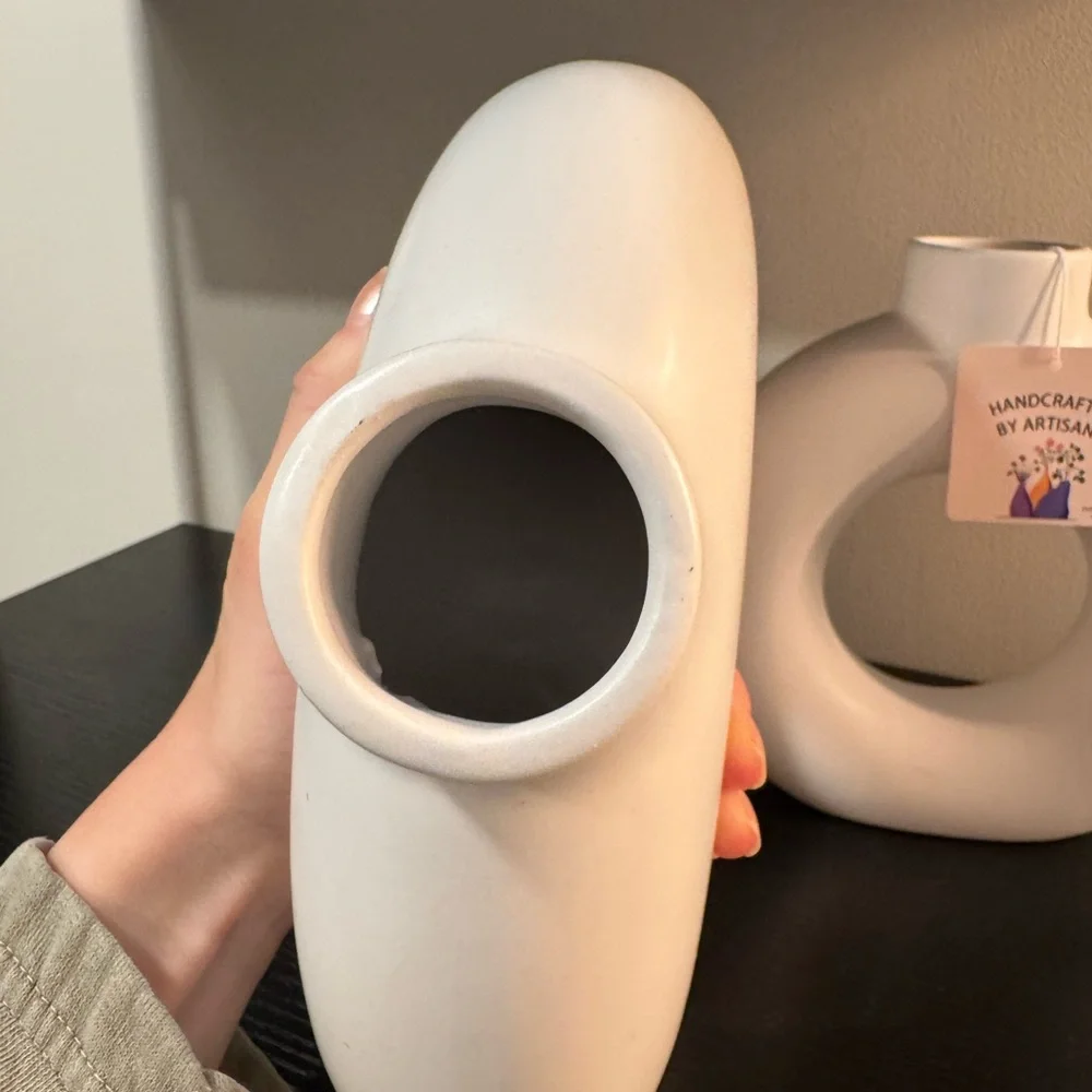 Modern White Cream Ceramic Vases Large &‎ Small
